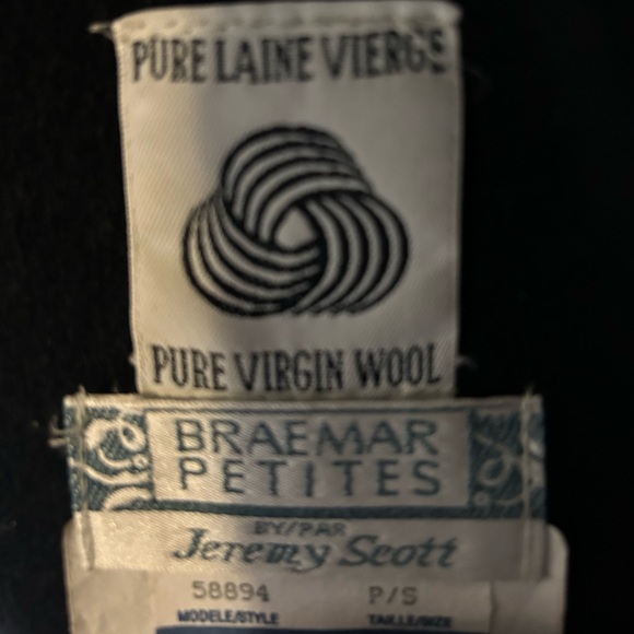 Vintage Braemar Petites by Jeremy Scott Black Wool Coat - Picture 7 of 8